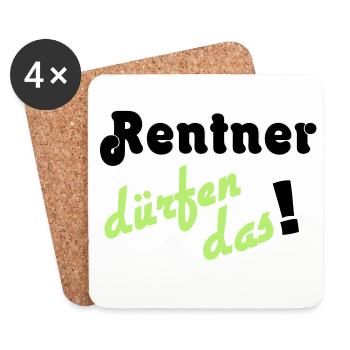Rentner Spruch Neon Grün - Untersetzer (4er-Set) - Weiß - Vorne