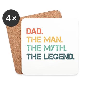 Dad The Man The Myth The Legend Father's Day - Coasters (set of 4) - white - Front