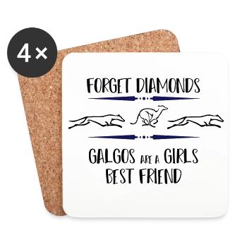 Galgos rennend - Untersetzer (4er-Set) - Weiß - Vorne