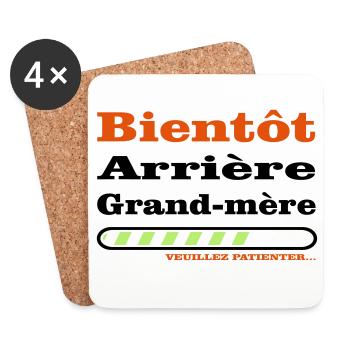 bientot arriere grand mere - Dessous de verre (lot de 4) - blanc - Devant