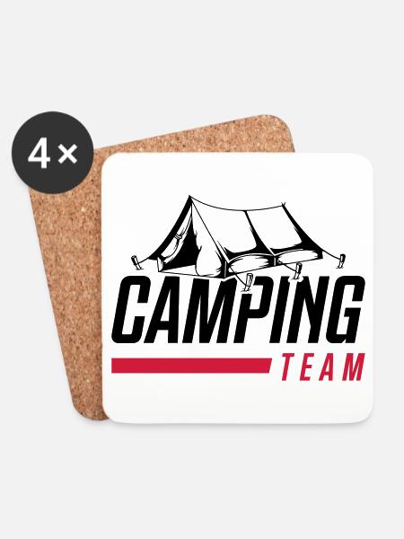 zelt camping team - Untersetzer (4er-Set) - Weiß
