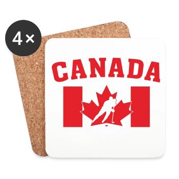 Canada Hockey Flag - Coasters (set of 4) - white - Front