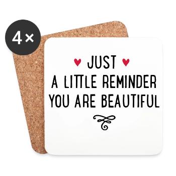 You are beautiful - Dessous de verre (lot de 4) - blanc - Devant