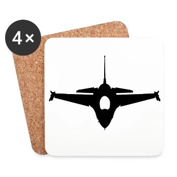 Avion - Dessous de verre (lot de 4) - blanc - Devant
