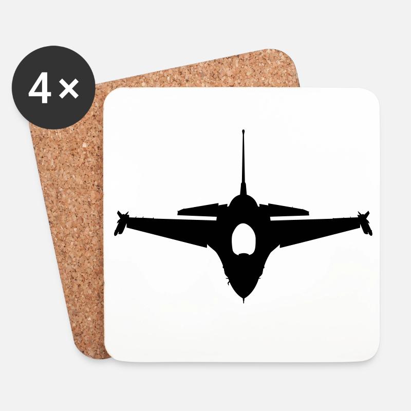 Flugzeug - Untersetzer (4er-Set) - Weiß