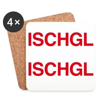 ISCHGL Österreich Autriche Drapeau - Dessous de verre (lot de 4) - blanc - Devant