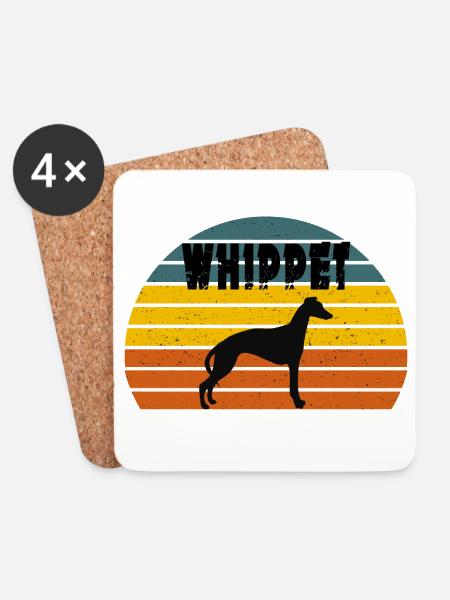 Whippet Silhouette' Cool Dog Whippet - Untersetzer (4er-Set) - Weiß
