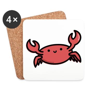 Crabe mignon - Dessous de verre (lot de 4) - blanc - Devant