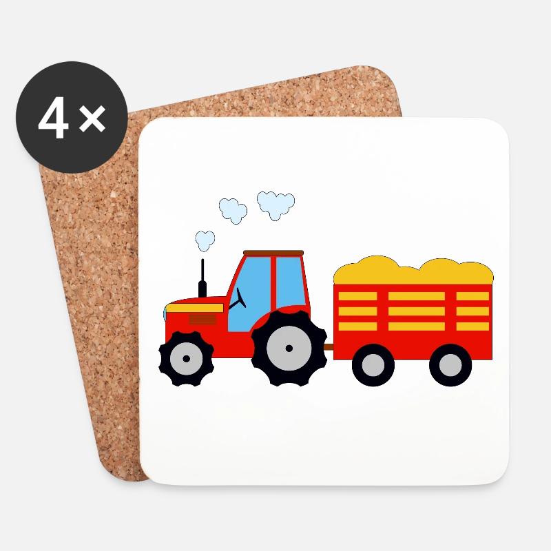 Traktor - Untersetzer (4er-Set) - Weiß