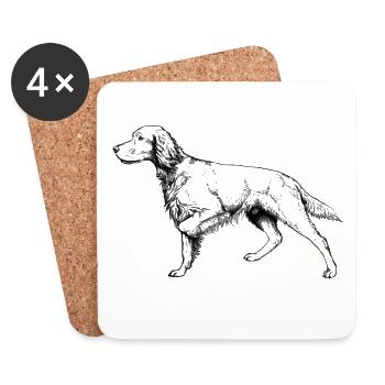 Setter above - Coasters (set of 4) - white - Front