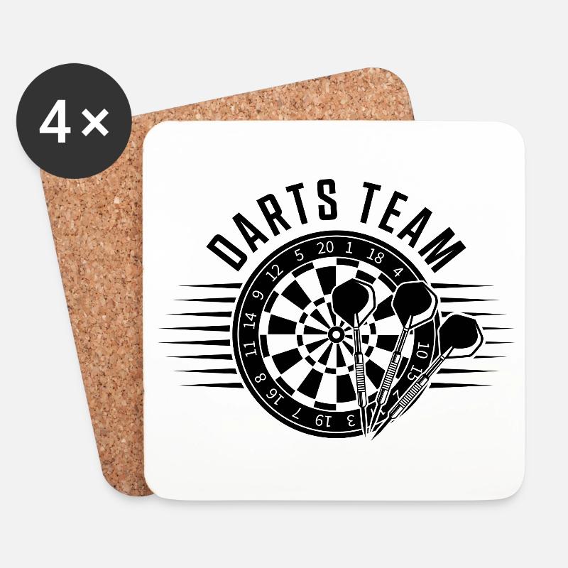 Darts Team - Untersetzer (4er-Set) - Weiß
