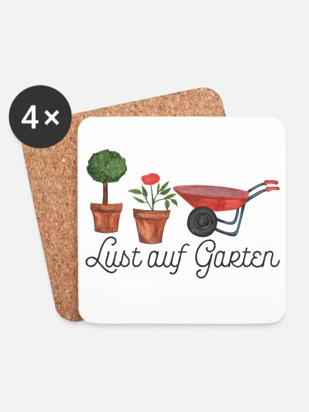 Lust auf Garten - Untersetzer (4er-Set) - Weiß