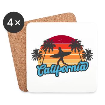 California Vintage Summer Design - Dessous de verre (lot de 4) - blanc - Devant