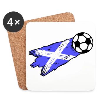 Écosse Football Fans - Dessous de verre (lot de 4) - blanc - Devant