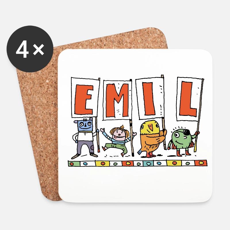 Emil - Untersetzer (4er-Set) - Weiß