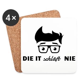 Die IT schläft nie - Untersetzer (4er-Set) - Weiß - Vorne