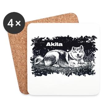 Akita - Coasters (set of 4) - white - Front
