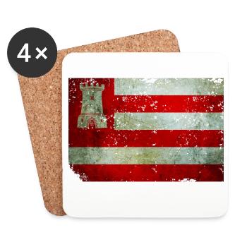 T-Shirt Flagge von Alkmaar Grunge Effekt Nederland - Untersetzer (4er-Set) - Weiß - Vorne
