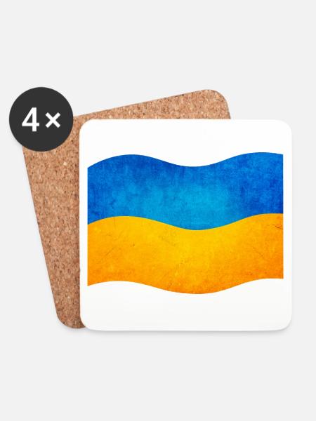 The flag of ukraine, ukrainian flag - Untersetzer (4er-Set) - Weiß