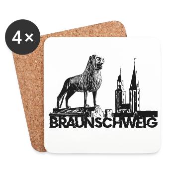 Brunswick Lion - Dessous de verre (lot de 4) - blanc - Devant
