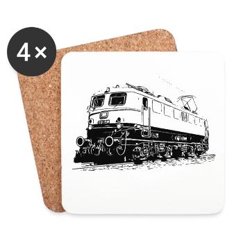 Locomotive électrique E10 1239 - Dessous de verre (lot de 4) - blanc - Devant