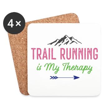 Trailrunning ist meine Therapie - Untersetzer (4er-Set) - Weiß - Vorne