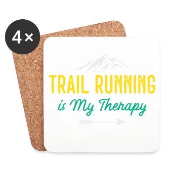 Trailrunning ist meine Therapie - Untersetzer (4er-Set) - Weiß - Vorne