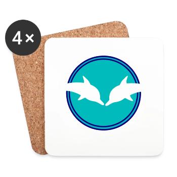 Dolphin Dolphins - Coasters (set of 4) - white - Front