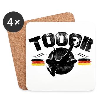 Abstraktes Farbenspiel Fussballspiel Fußballer - Untersetzer (4er-Set) - Weiß - Vorne
