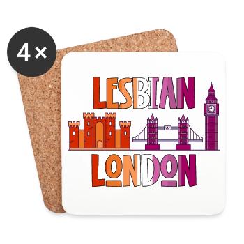 Lesbian London LGBTQI lesbian pride flag coloursUK - Coasters (set of 4) - white - Front