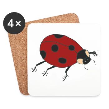 coccinelle - Dessous de verre (lot de 4) - blanc - Devant