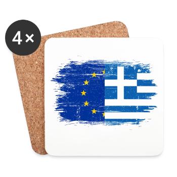 GrecoEU-Flagge Fusion - Untersetzer (4er-Set) - Weiß - Vorne