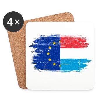 Brushed EU Dutch Flag Fusion - Coasters (set of 4) - white - Front