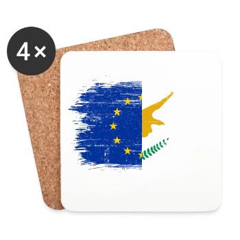 EU Unity Hand Flag Art - Coasters (set of 4) - white - Front