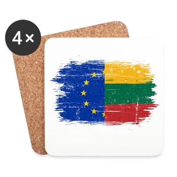 EU Lithuania Flag Blend - Coasters (set of 4) - white - Front