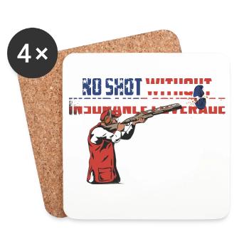 Tir au pigeon d’argile - Dessous de verre (lot de 4) - blanc - Devant