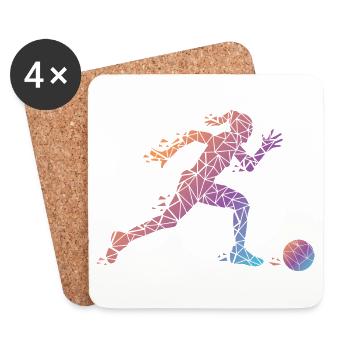 Women's Football Footballer Outfit Women's Jersey - Coasters (set of 4) - white - Front