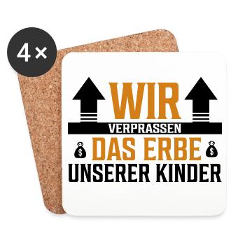 Wir verprassen das Erbe unserer Kinder - Sticker - Untersetzer (4er-Set) - Weiß - Vorne