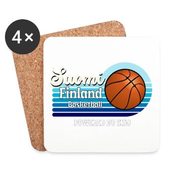 Suomi Finlande Basket-ball - Dessous de verre (lot de 4) - blanc - Devant