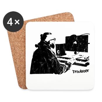 Producer Musik Studio Illustration - Untersetzer (4er-Set) - Weiß - Vorne