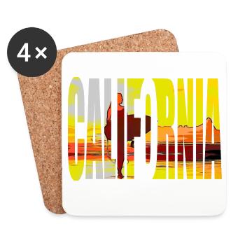 KALIFORNIEN - Untersetzer (4er-Set) - Weiß - Vorne