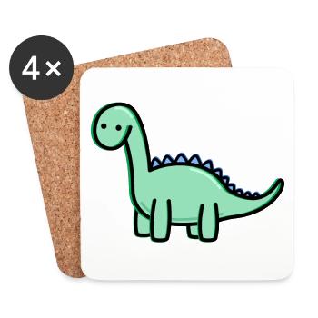 Cute Dino - Coasters (set of 4) - white - Front