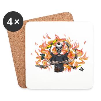 All-rounder, all-rounder, caretaker, craftsman - Coasters (set of 4) - white - Front