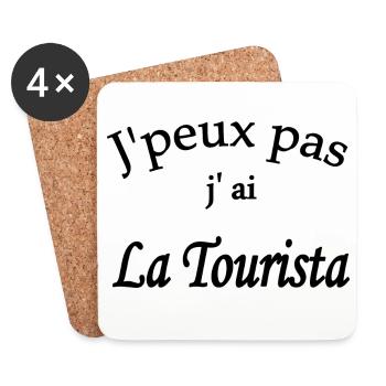 j'peux pas j'ai la tourista - Dessous de verre (lot de 4) - blanc - Devant