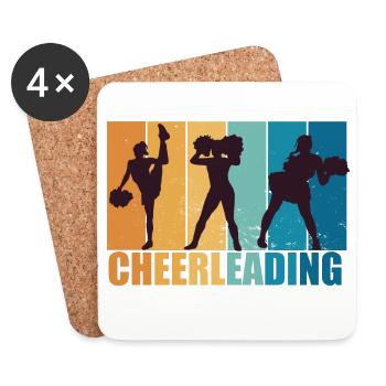 Cheerleading Cheerleader Vintage Gift - Coasters (set of 4) - white - Front