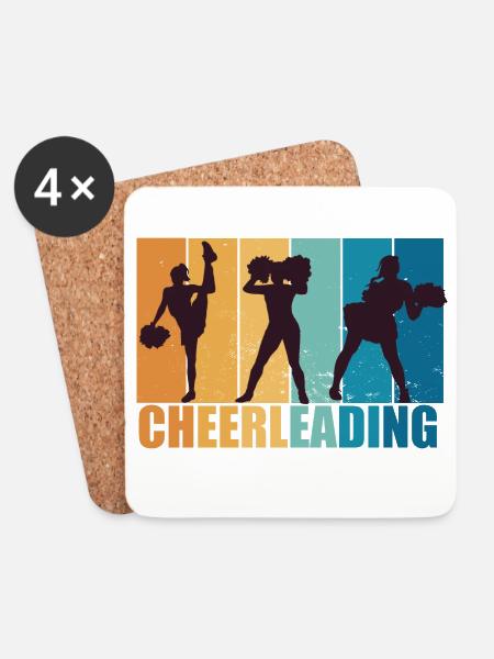 Cheerleading Cheerleader Vintage Geschenk - Untersetzer (4er-Set) - Weiß
