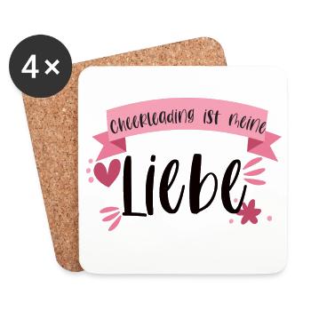Cheerleading ist meine Liebe! Cheerleader - Untersetzer (4er-Set) - Weiß - Vorne