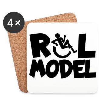 Every wheelchair user is a role model * - Coasters (set of 4) - white - Front