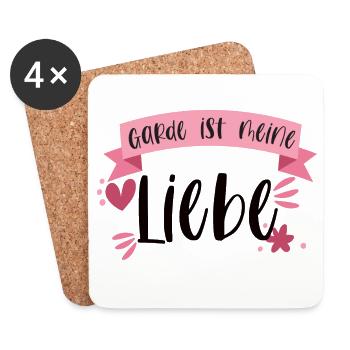 Garde Liebe Fasching Karneval Tanzen Geschenk - Untersetzer (4er-Set) - Weiß - Vorne