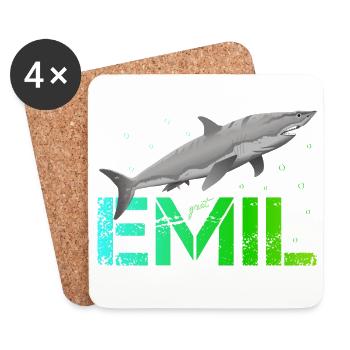 Emil Geburtstag Emil Namenstag - Untersetzer (4er-Set) - Weiß - Vorne